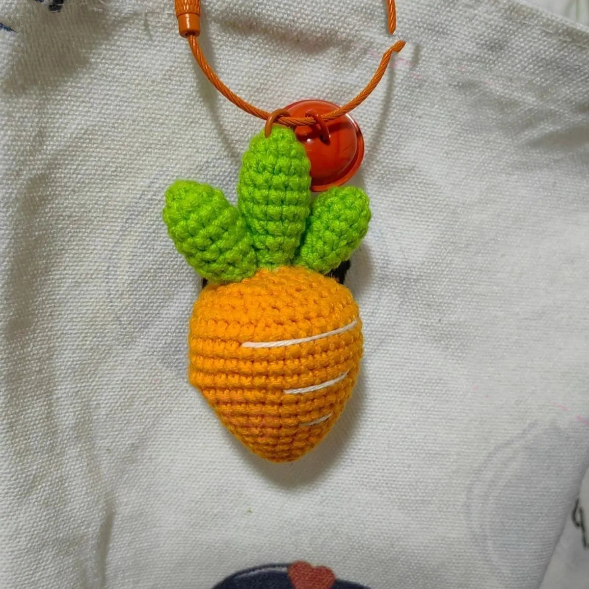 Cartoon carrot car design woollen fabric keychain pendant for accessory decoration