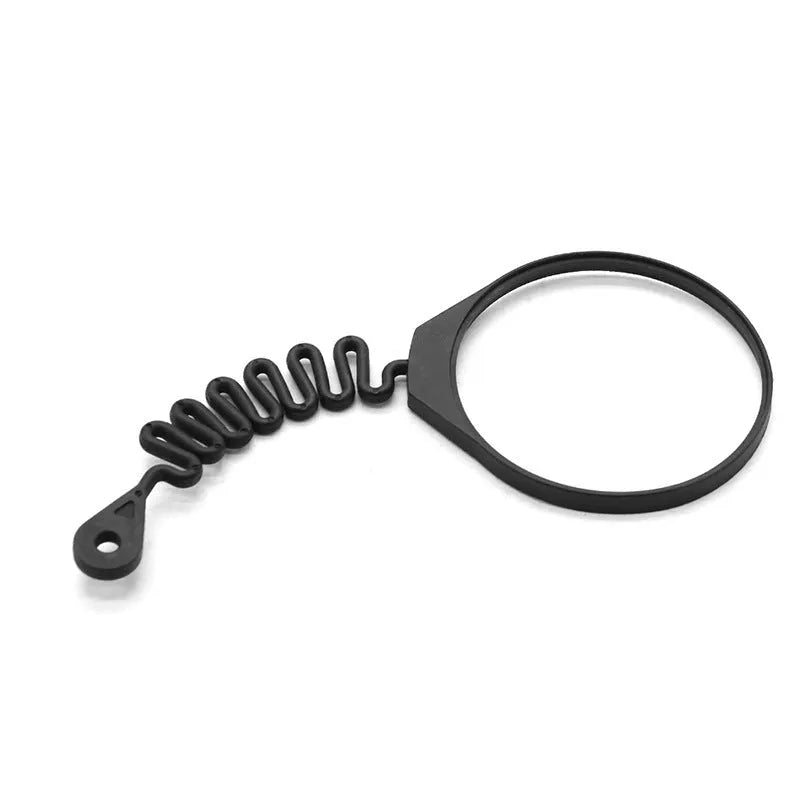 Black rubber fuel cap tether for Volvo vehicles with anti-lost design