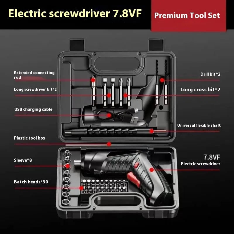 Compact electric screwdriver with lithium battery and utility bag options