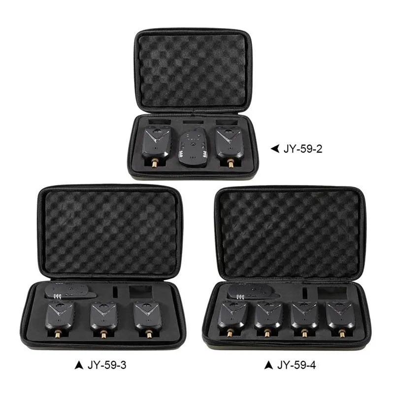 Wireless fishing electronic alarm with ABS plastic housing and one-for-four receiver system