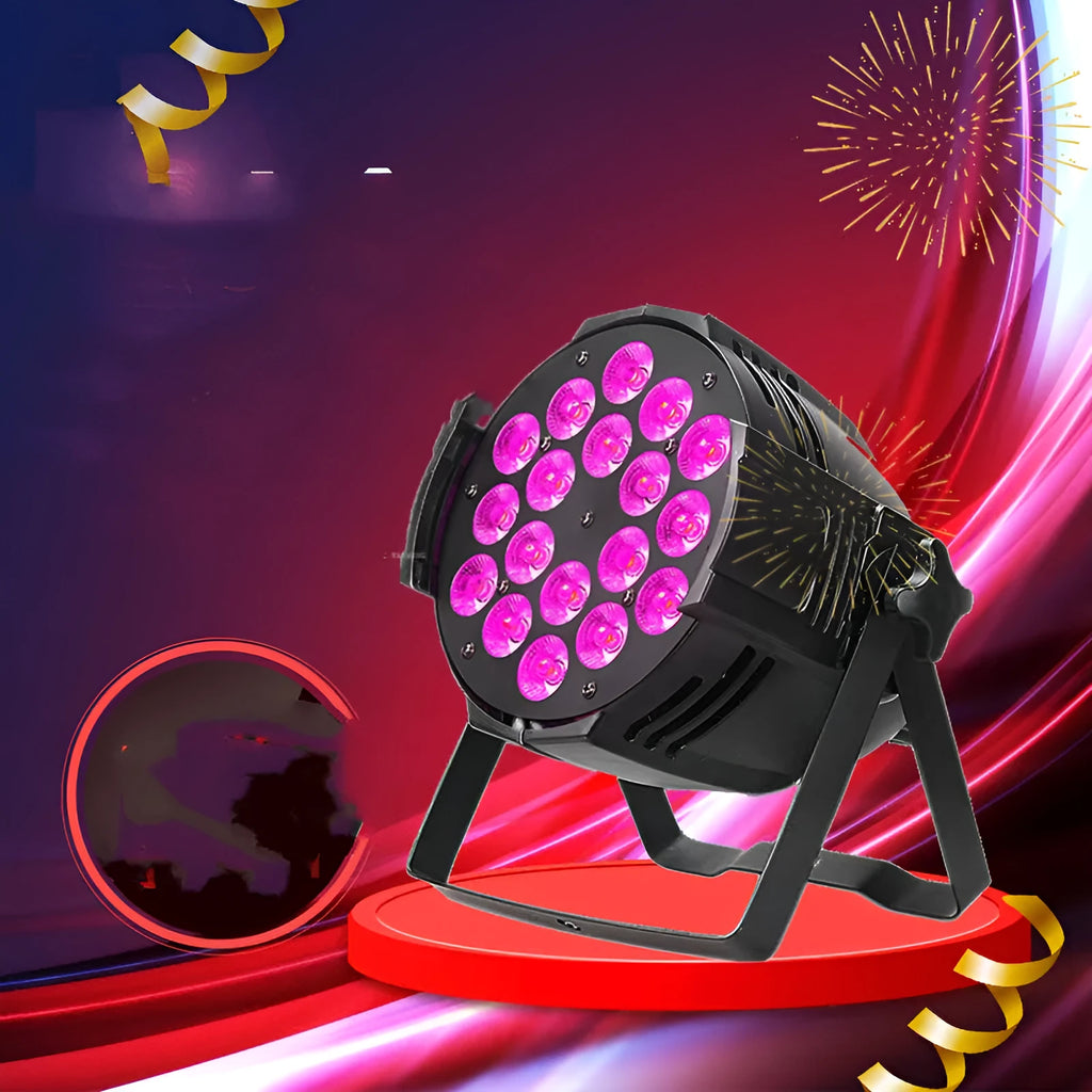 LED18 full-colour par light with 18 LED dyeing lights, 110-240V soft light fixture for stage and event use