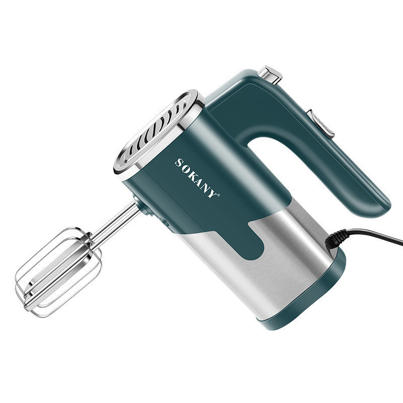 800W handheld electric whisk with 5-speed settings for efficient mixing and whipping, featuring stainless steel beaters and ABS construction measuring 26x19cm for kitchen tasks