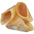 Natural cowhide dog chew with hoof shell colour and edible cutin layer for dental health