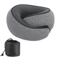 U-shaped memory foam travel neck pillow with storage bag in four colour options