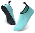 A pair of casual low-top beach shoes with a mesh upper, elastic band, and non-slip TPR outsole.