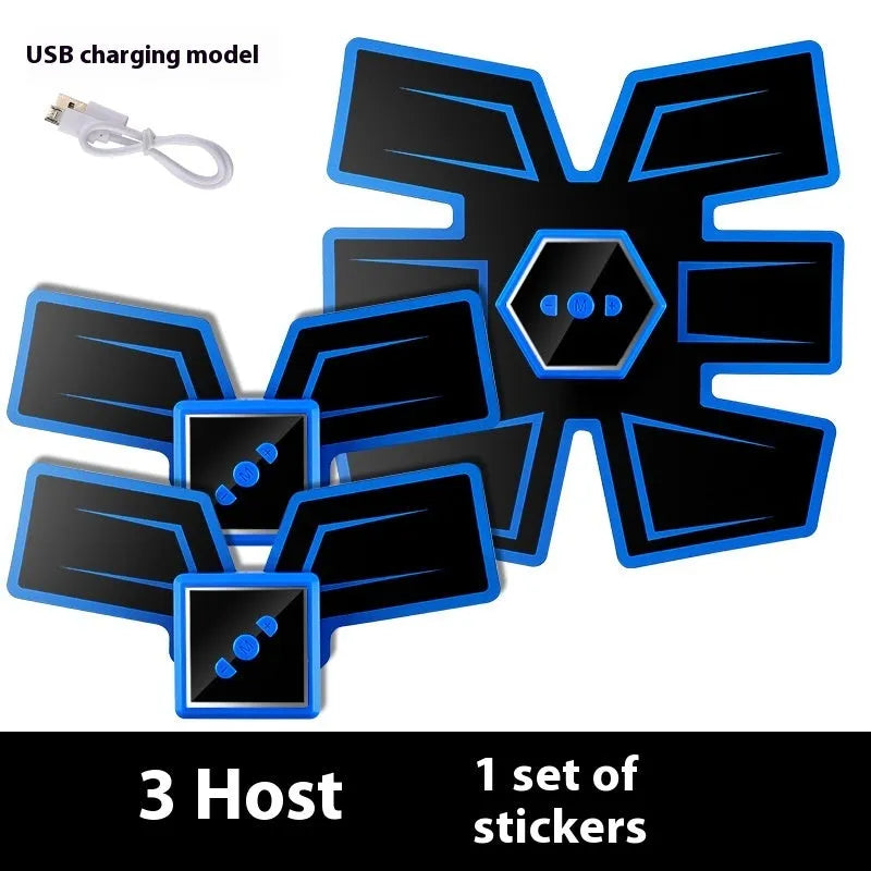 Eight-piece abdominal muscle waist reduction massage patch kit with PU leather silicone ABS resin construction
