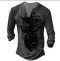 Men's long sleeve V-neck T-shirt with 3D digital print in colour 7KCT1161, available in sizes S to 5XL.