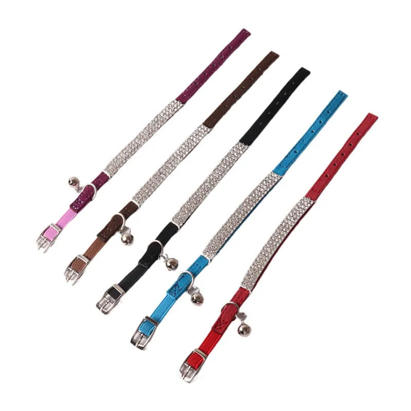 Flannel elastic buckle cat collar showing gang drill design and adjustable length of 28cm