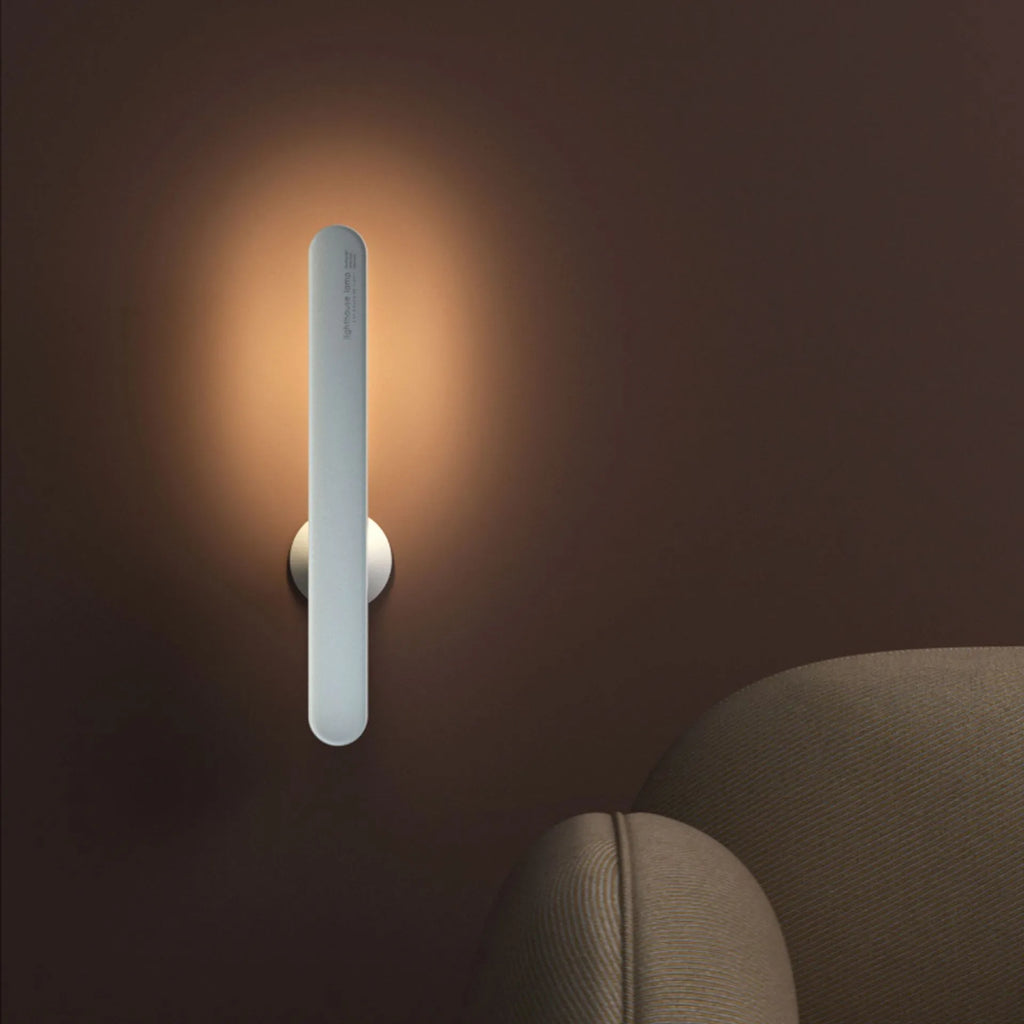 Geometric desk lamp with magnetic suction base and touch control in white or khaki colour