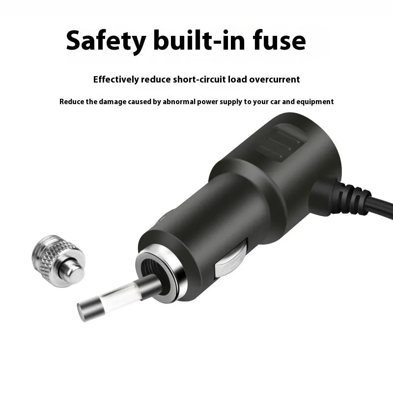 Car-mounted cigarette lighter adapter with dual USB, QC and PD ports, one-to-four socket splitter, 120W, 3.1A, 5V/12V/24V