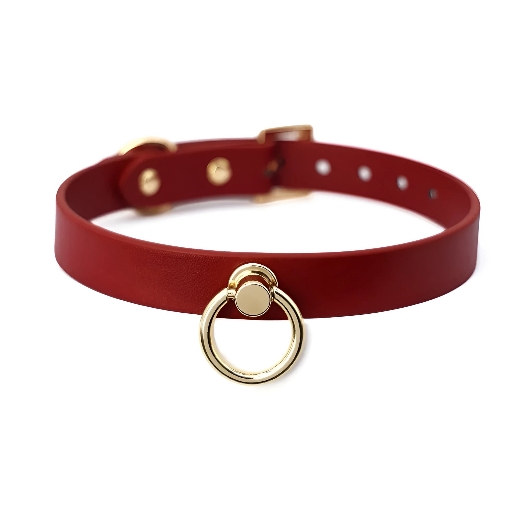 Black genuine cowhide leather dog collar with a matching lead on a grey background.