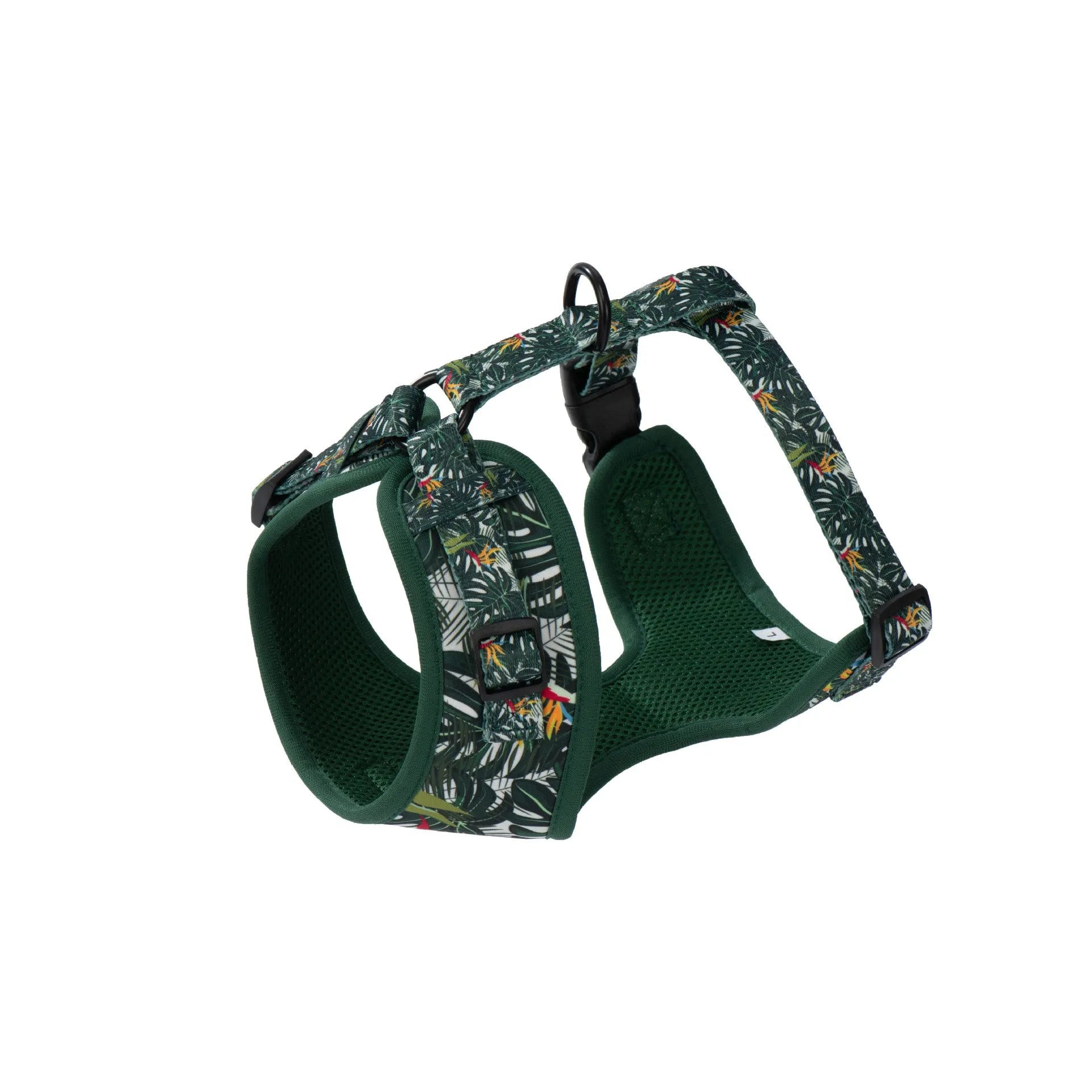 Adjustable vest pet harness set with six pieces including waste bag and decorative bow