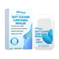 Quit Cleanse Lung Nasal Inhaler with 1.8ml capacity, showing herbal blend ingredients for nasal use