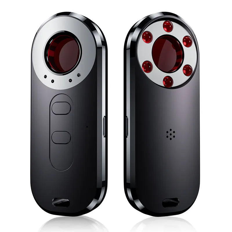Compact black infrared detector for anti-surveillance with USB port.