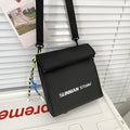 Polyester messenger bag backpack with sewing line detailing in street trend style