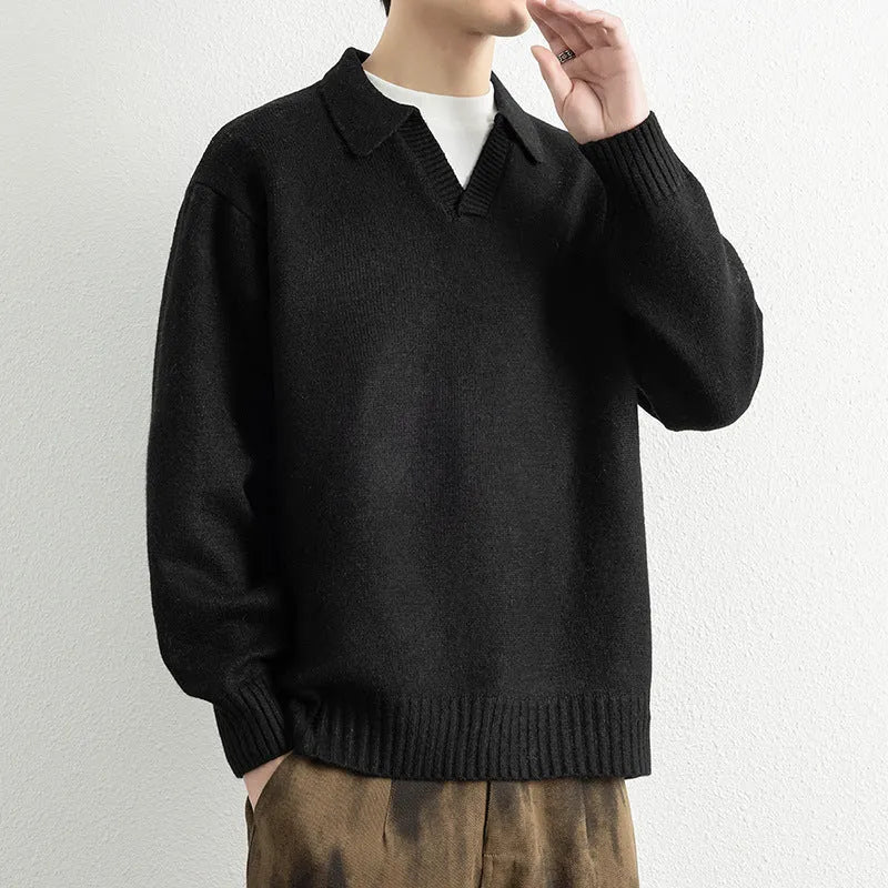 Men's casual cardigan sweater coat, thickening modal rabbit fur pullover, loose fit, three colours, sizes M to 3XL