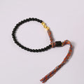 Hand-woven obsidian carrying strap with adjustable 15.5-16cm length and 4mm width, unisex design