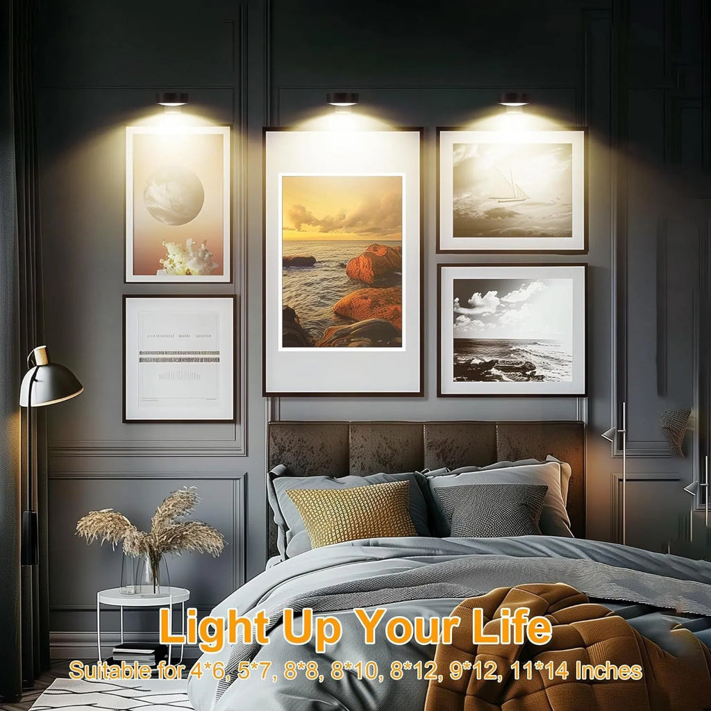 Magnetic LED painting light strip with remote control in black, white or gold colour