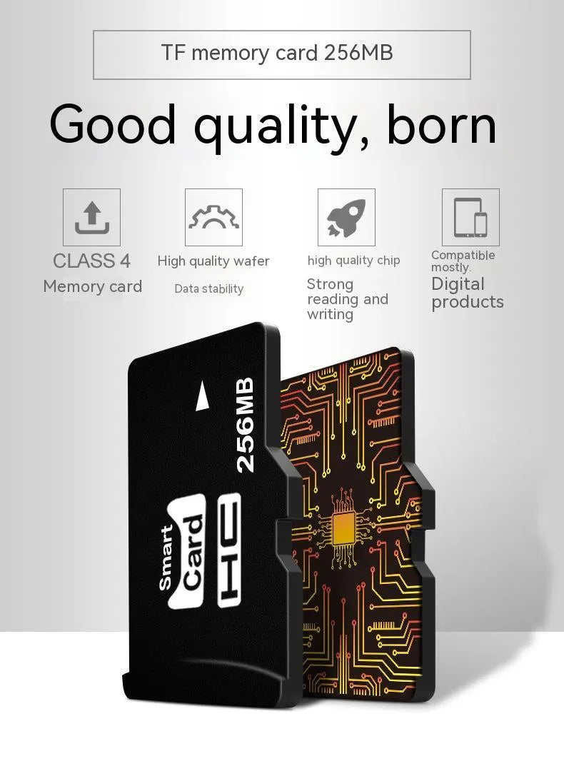 256MB TF memory card with 11x15x1mm dimensions for MP3, MP4, and mobile phone storage