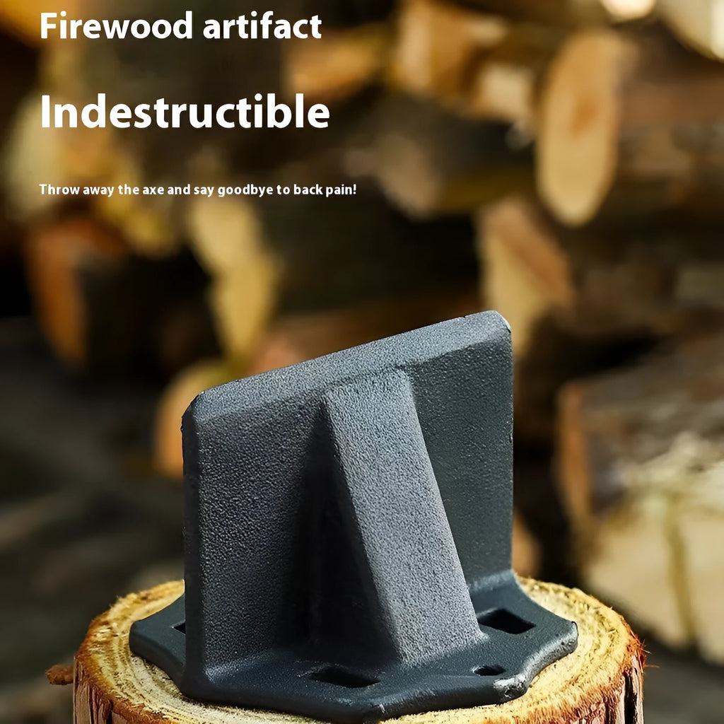 Small square wood splitter with cast iron head for household wood cutting