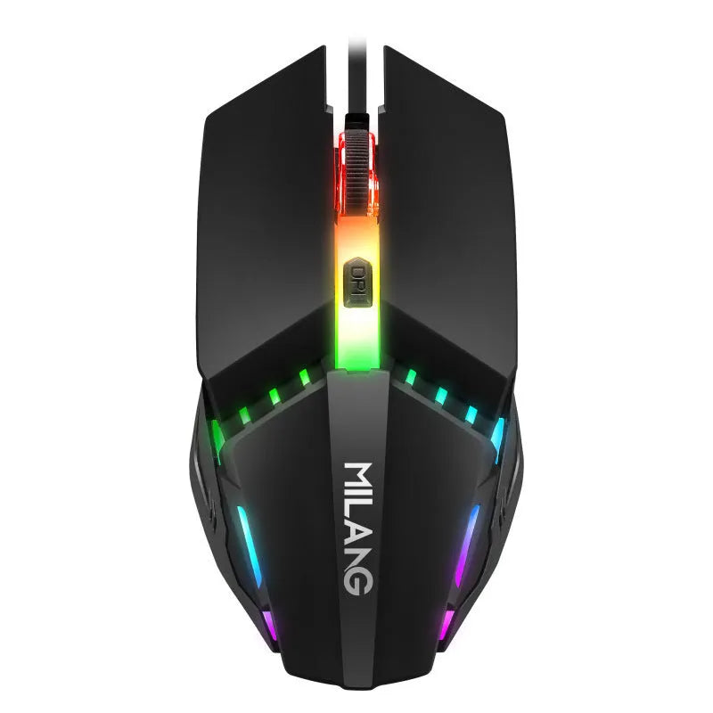 Single-handed mechanical keyboard and mouse set with 1.5m cable on desktop