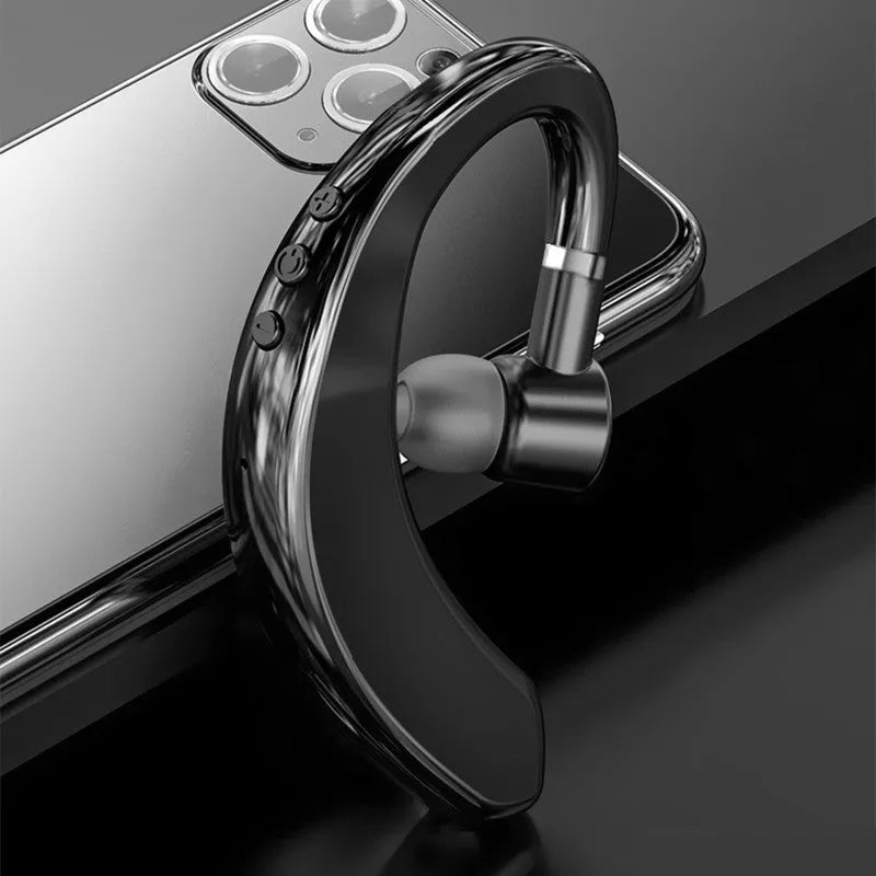 Black blue wireless Bluetooth unilateral in-ear headset with 10mm speaker and 90 mAh battery