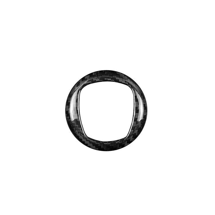 Carbon fibre steering wheel decorative sticker frame in black and red colour options