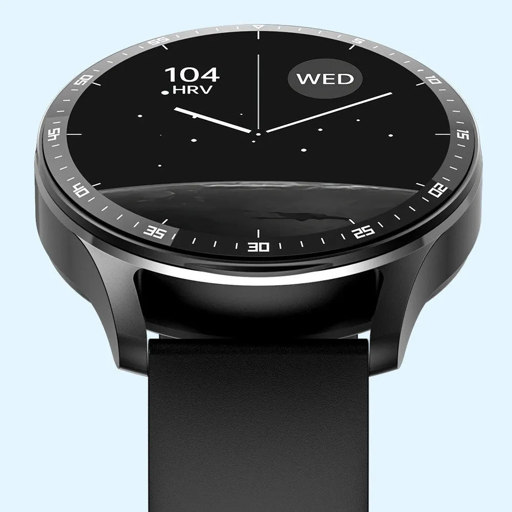 X7 black smart watch with large touchscreen and TPU strap on a wrist