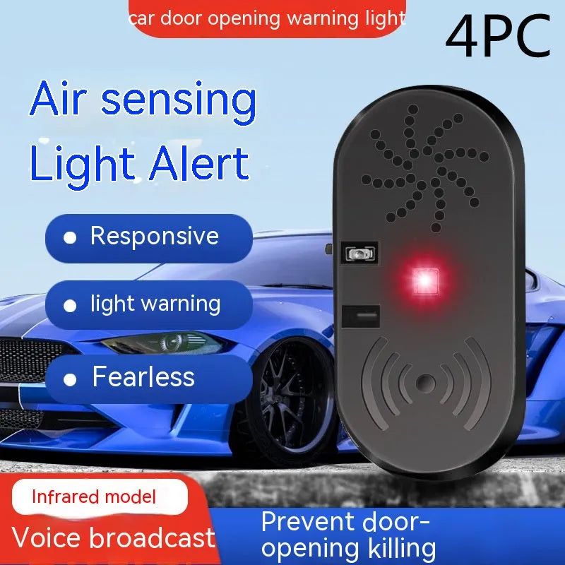 Black ABS plastic car door reminder with infrared sensor for vehicle security alarm.