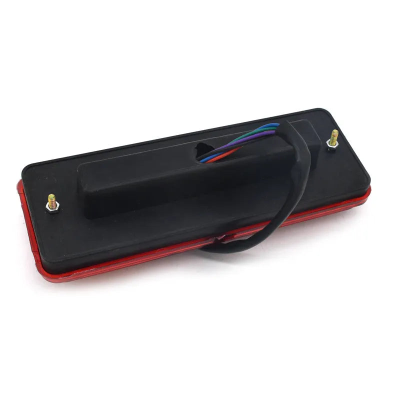 Black shell electric tricycle taillight with 200x70mm dimensions for 12V and 48-60V systems