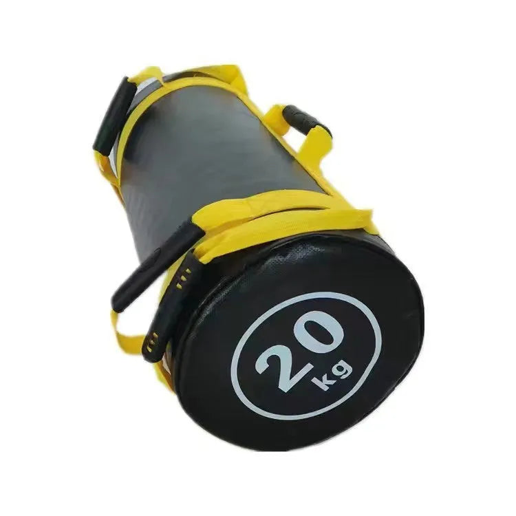 Flat white PVC training sandbag with adjustable weights from 5kg to 30kg for fitness training