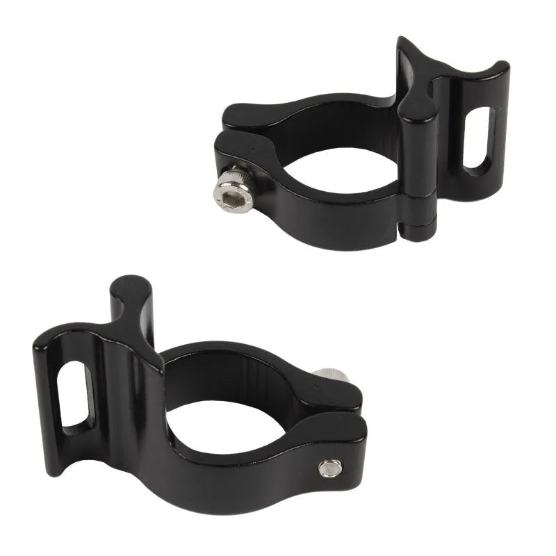 Black aluminium alloy vehicle clamp ring with 28.6mm diameter for steel frame attachment