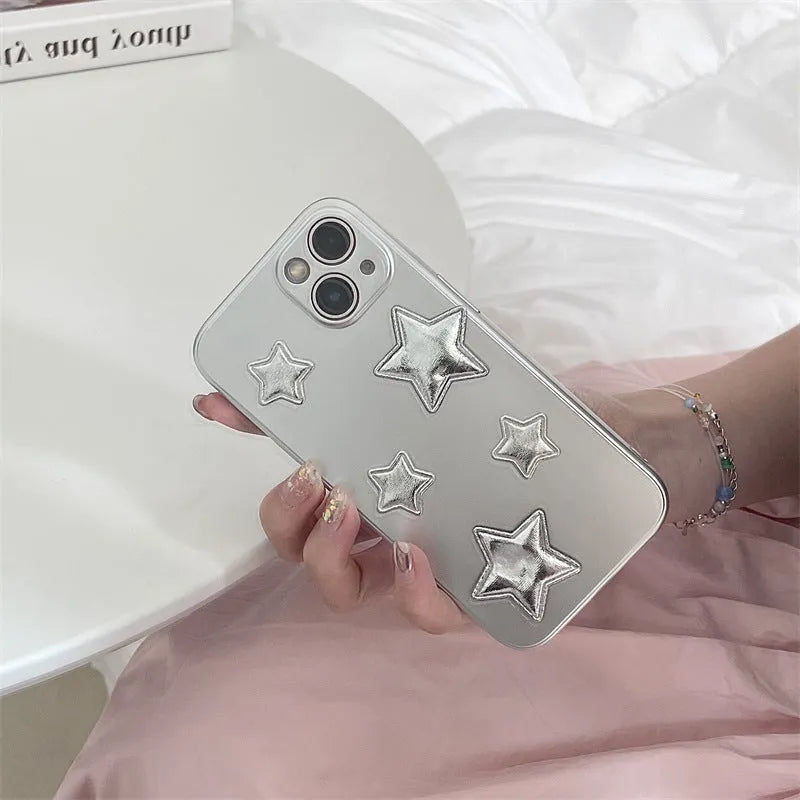 Silver electroplated silicone iPhone case with five-dimension XINGX design