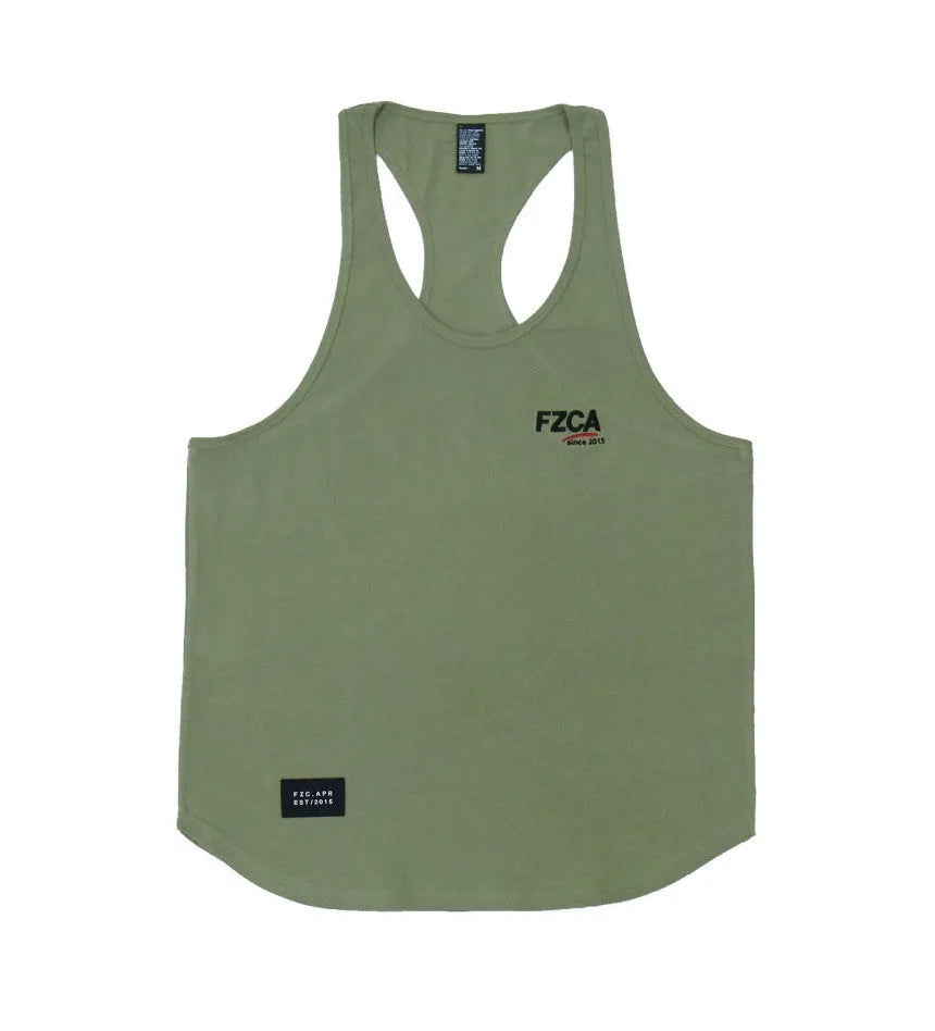 Men's cotton fitness vest in various colours for summer running and training activities