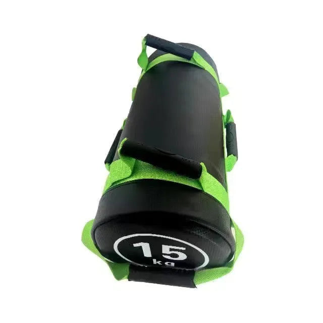 Flat white PVC training sandbag with adjustable weights from 5kg to 30kg for fitness training