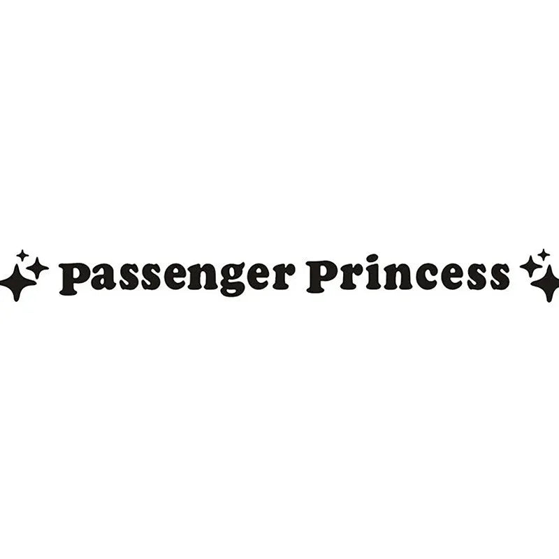 Passenger Princess decorative sticker for car rearview mirror measuring 12.5cm diameter in reflective colours