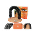 45cm arched cat grooming station with built-in brush bristles for scratching and self-grooming