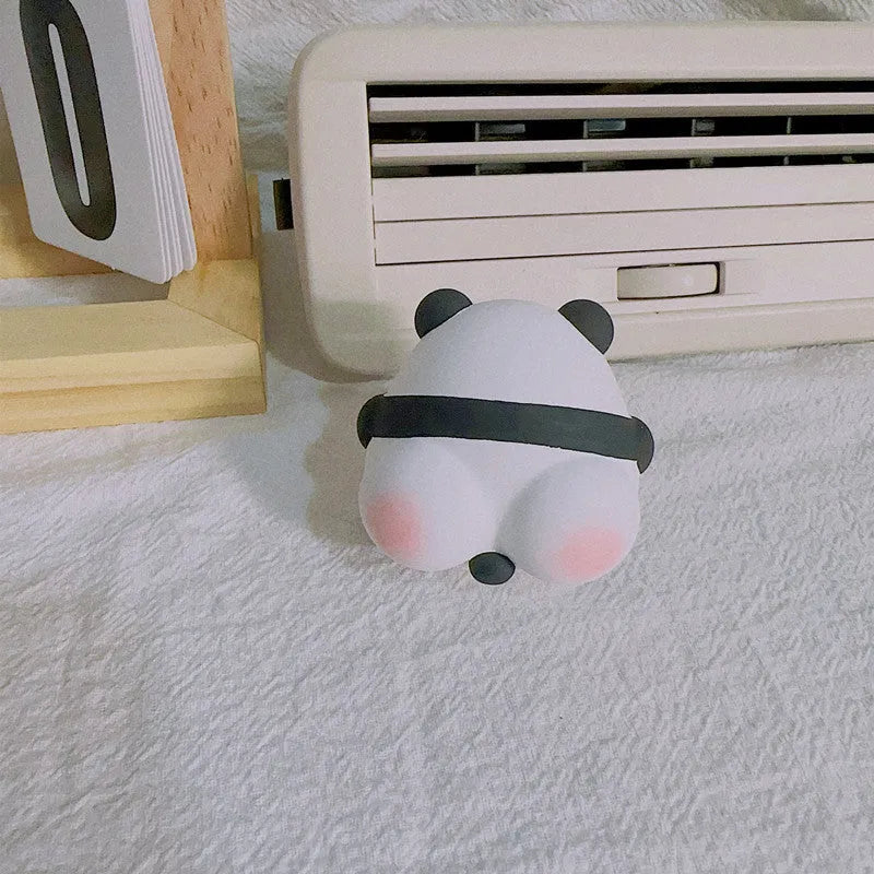 Panda car vent air freshener clip ornament in milk tea, flower, and back panda designs