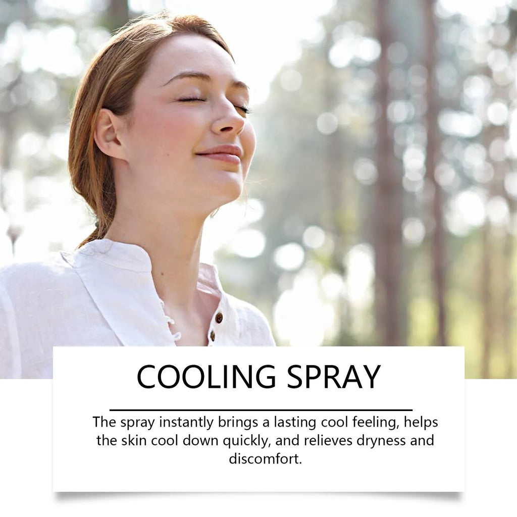 50 ml portable cooling body spray bottle with mint extract for summer outdoor use