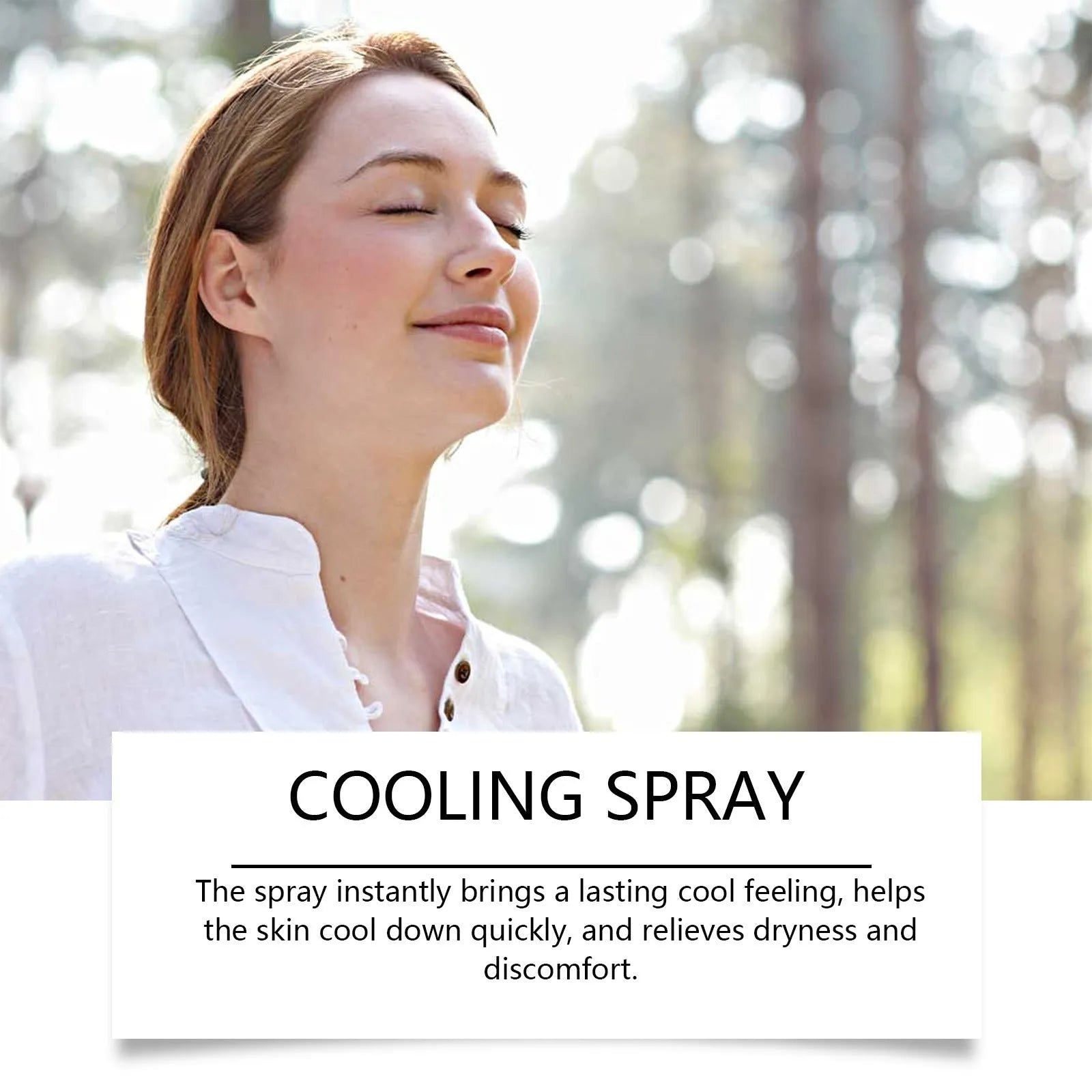 50 ml portable cooling body spray bottle with mint extract for summer outdoor use