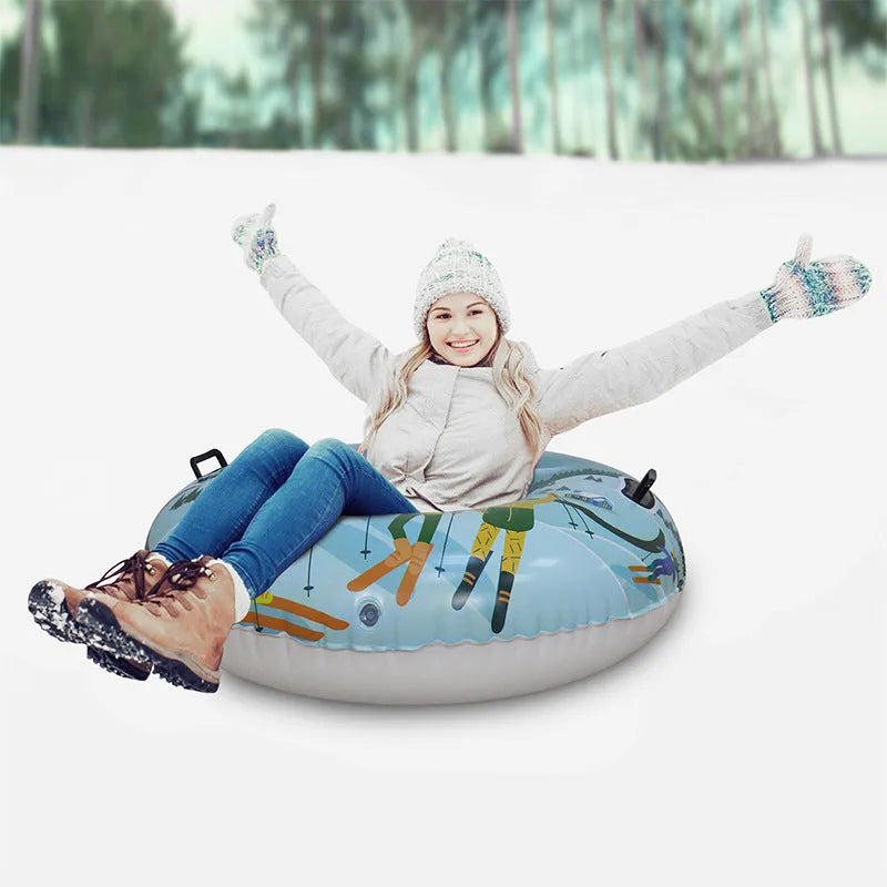 Outdoor Creative Printed PVC Winter Thick Ski Ring showing 22cm diameter and printed winter designs