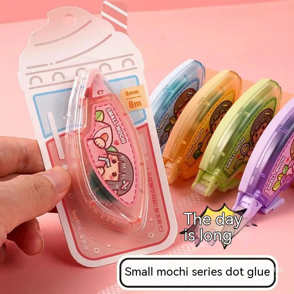 Hand Account dotting glue in plastic container with fruit-inspired colours including peach juice and blueberry juice
