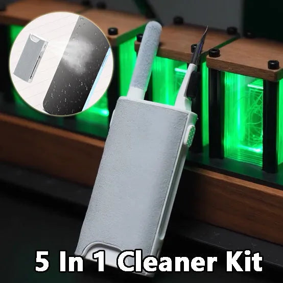 5-in-1 electronic screen cleaner kit with flocking sponge, brush and metal tip