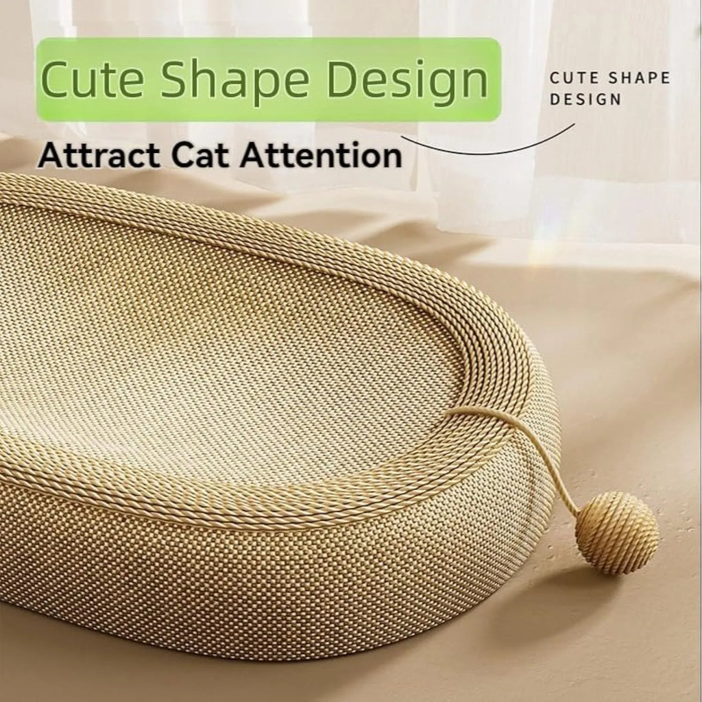 Sisal cat scratching board with 60x40cm surface and integrated resting platform