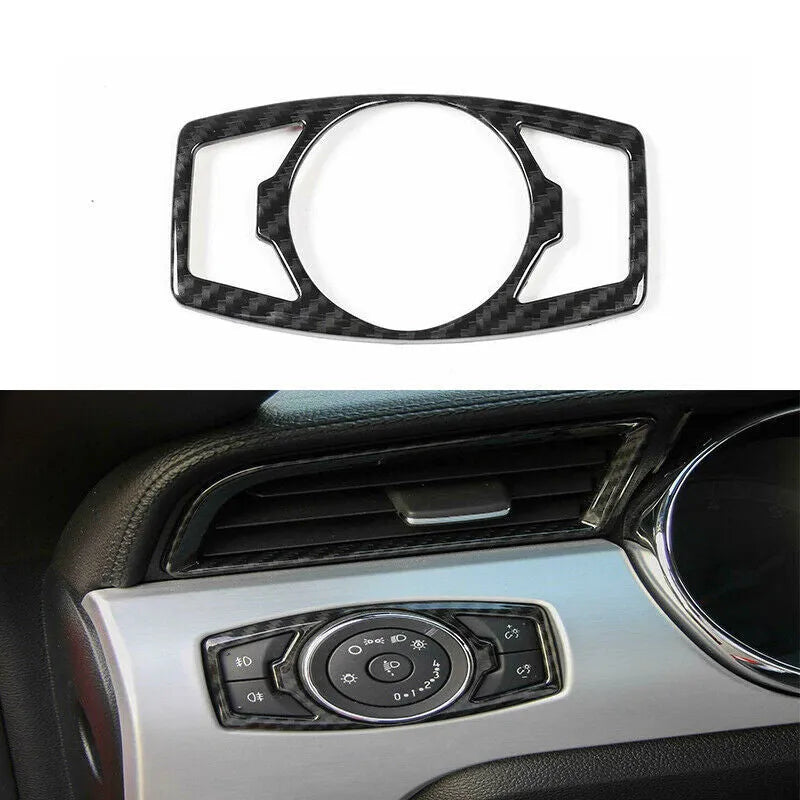 Carbon fibre pattern adhesive patch for Ford F150 Raptor headlight control panel
