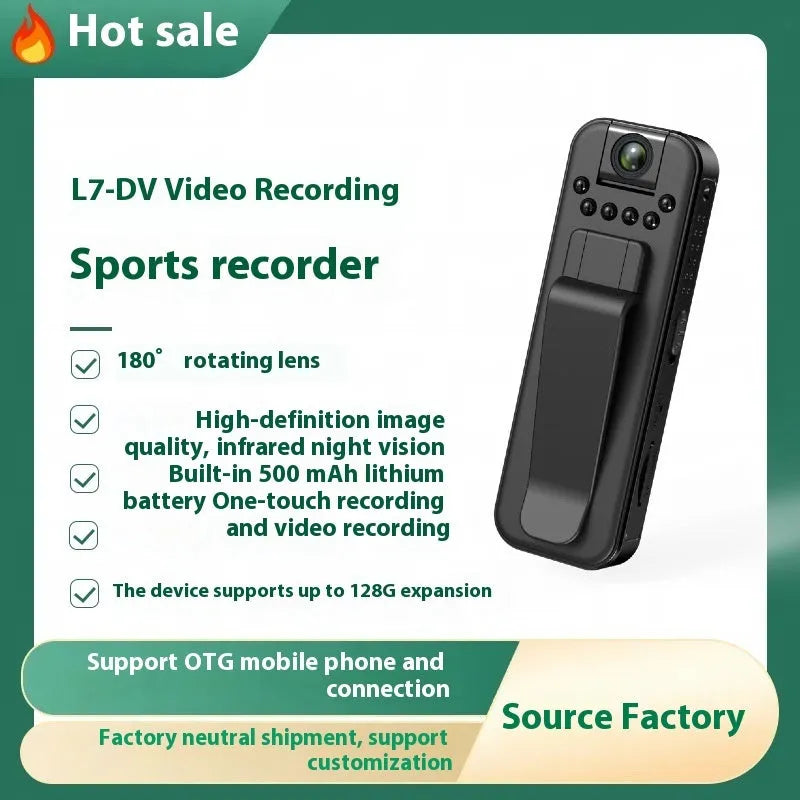 L7 model HD video recorder with infrared night vision and Wi-Fi connectivity