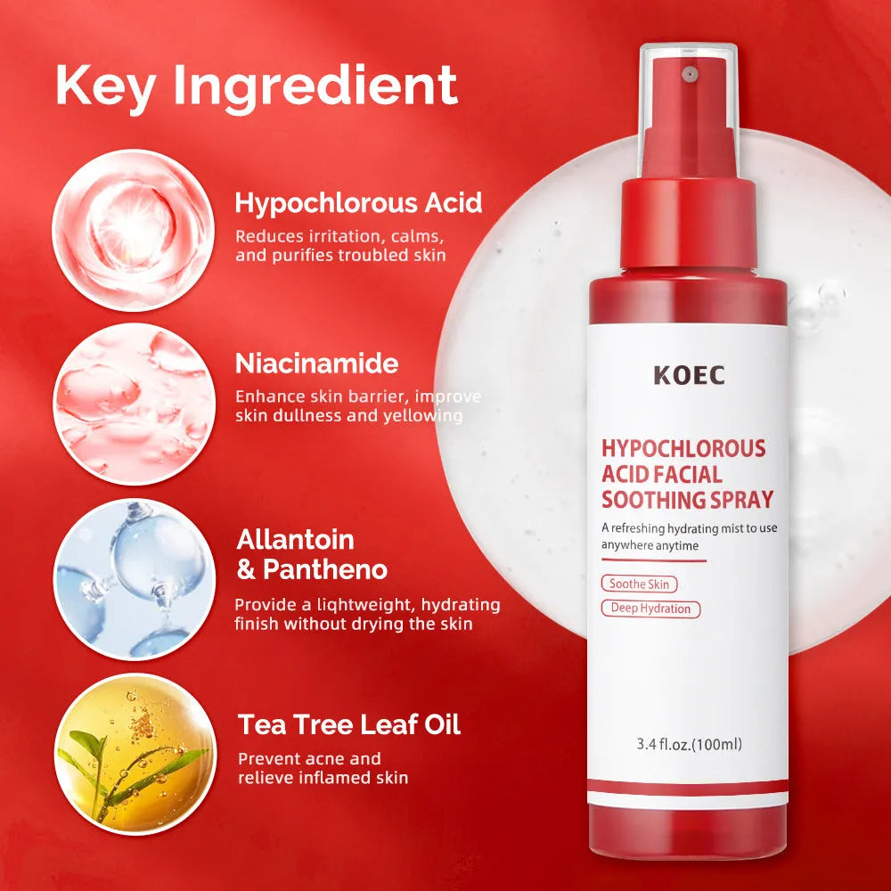Hypochlorous acid facial spray 100g soothing and moisturizing mist bottle