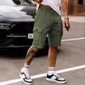 Men's loose fit cropped workwear shorts in four colours with straight leg design