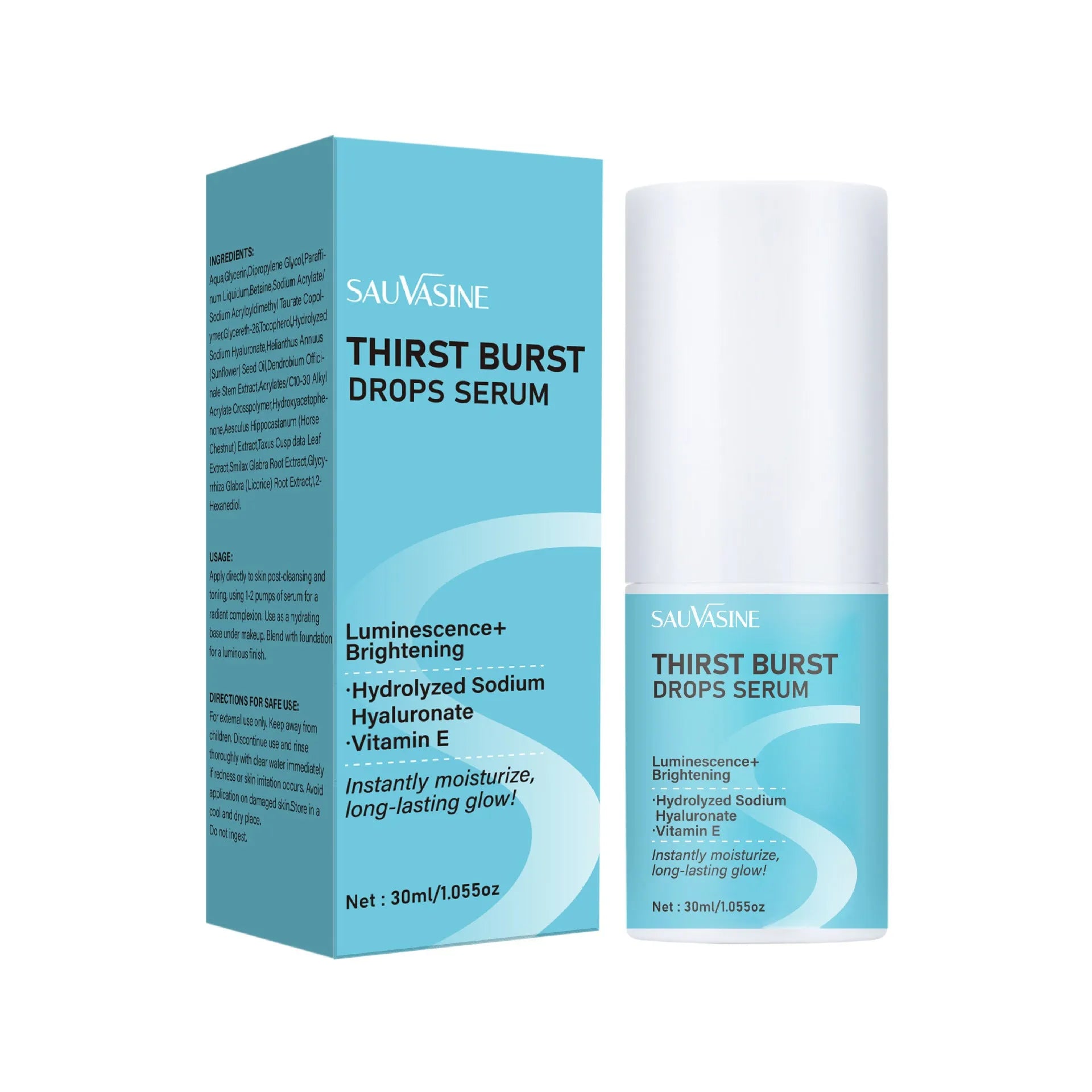 Thirst Relieving Drops Moisturizing nursing solution in 30ml container measuring 34x34x98.5mm