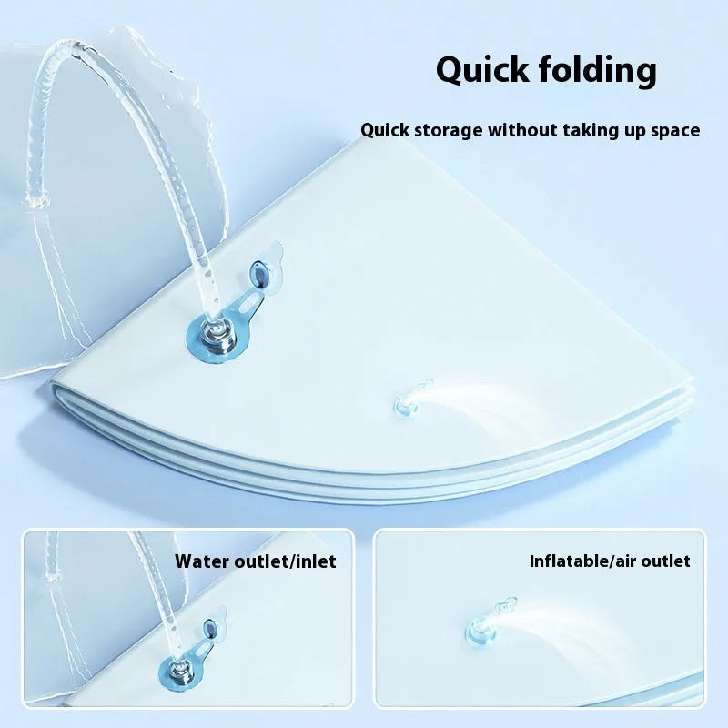 PVC inflatable water mattress for cats showing 100cm Underwater World design with water injection cooling system